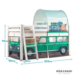 Nöa & Nani Noa & Nani Cabin Kids Solid Wood Midsleeper Bed With Safari Overland Off Road Package In Classic White Moro - thumbnail 7