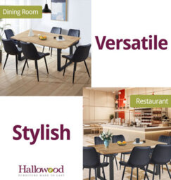 Hallowood Furniture Cullompton Large Dining Table (1.6M) With 6 Black Bonded Leather Chairs - thumbnail 6