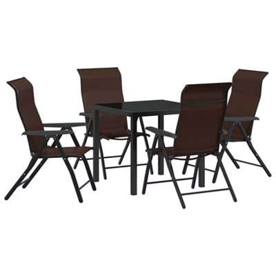 Berkfield Modern Garden Dining Set Height-Adjustable 5 Pcs Brown Poly Rattan - image 1