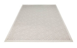 Light Grey Ivory Modern Chequered Geometric Easy To Clean Dining Room Bedroom And Living Room Rug-160Cm X 230Cm - thumbnail 4