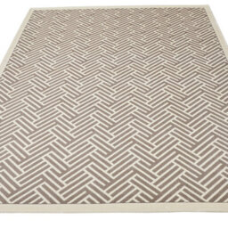 Light Grey Ivory Modern Chequered Geometric Easy To Clean Dining Room Bedroom And Living Room Rug-160Cm X 230Cm - thumbnail 7