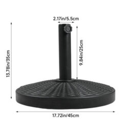 Breeins Black 20Kg Cement Outdoor Parasol Base Umbrella Stand For 38mm/48mm - thumbnail 7
