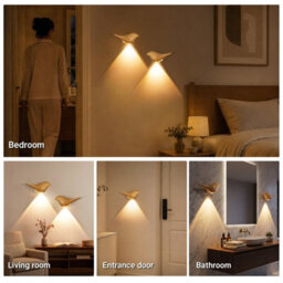 Amorly 2 Pack Oak Rechargeable Magnetic Motion Sensor Night Light, Cordless Detachable Wall Lamp, For Hallway, Bathroom,stairway,entryway - thumbnail 6