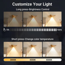 Amorly 2 Pack Oak Rechargeable Magnetic Motion Sensor Night Light, Cordless Detachable Wall Lamp, For Hallway, Bathroom,stairway,entryway - thumbnail 5
