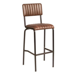 Dore Bar Stool - Ribbed - Lascari - Vintage Brown