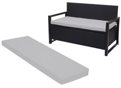 Crescent Waterproof Garden Bench Cushion Silver 4 Seater Outdoor Patio Seat Pad - image 1