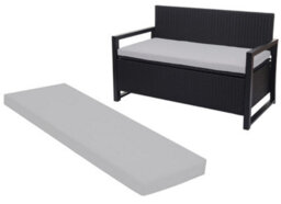 Crescent Waterproof Garden Bench Cushion Silver 4 Seater Outdoor Patio Seat Pad