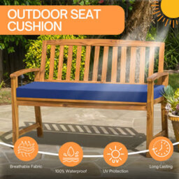 Crescent Waterproof Garden Bench Cushion Silver 4 Seater Outdoor Patio Seat Pad - thumbnail 3