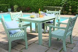 Winawood Wood Effect Square Dining Table - L98.3Cm X D98.3Cm X H76Cm - Duck Egg Green - thumbnail 2