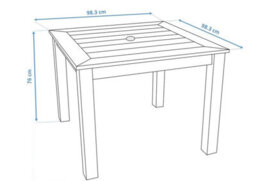 Winawood Wood Effect Square Dining Table - L98.3Cm X D98.3Cm X H76Cm - Duck Egg Green - thumbnail 3