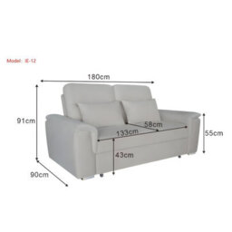 Interior Emporium Tokyo 2 Seater Pull Out Sofa Bed - Modern Plush Velvet Fabric With Storage And Foam Cushions (Black) - thumbnail 3