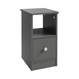 Grey 1 Drawer Bedside Table Cabinet Sofa Side Lamp Table Nightstand Shelf Storage - thumbnail 4