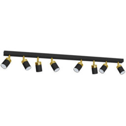 Milagro Joker Hand Made Ceiling Lamp In Matt Black With Luxurious Gold Detail Featuring Minmalistic Slender Cylinder Shades 8Xgu10 - thumbnail 3