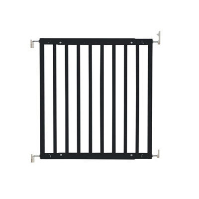 Safetots Chunky Wooden Screw Fit Stair Gate, Black, 63.5Cm - 105.5Cm, Wood Baby Gate, Screw Fit Safety Barrier - image 1