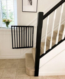 Safetots Chunky Wooden Screw Fit Stair Gate, Black, 63.5Cm - 105.5Cm, Wood Baby Gate, Screw Fit Safety Barrier - thumbnail 7
