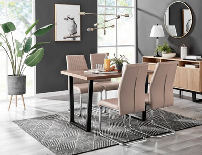 Furniturebox Uk Kylo Brown Wood Effect Dining Table & 4 Cappuccino Lorenzo Chairs - image 1