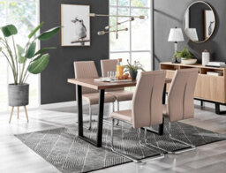 Furniturebox Uk Kylo Brown Wood Effect Dining Table & 4 Cappuccino Lorenzo Chairs - thumbnail 1