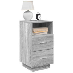 Berkfield Bedside Cabinets 2 Pcs With 2 Drawers Grey Sonoma 36X36X68 Cm - thumbnail 1