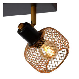 Lucide Maren Retro Twin Ceiling Spotlight - 2Xe14 - Matt Gold, Brass - thumbnail 5