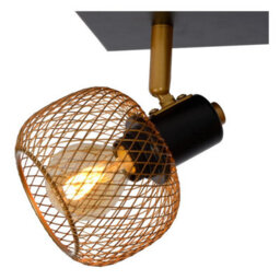 Lucide Maren Retro Twin Ceiling Spotlight - 2Xe14 - Matt Gold, Brass - thumbnail 6