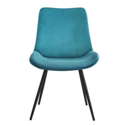 Nordlys Set Of 2 Metal And Blue Velvet Dining Chairs Vintage Style Dining Room - thumbnail 7