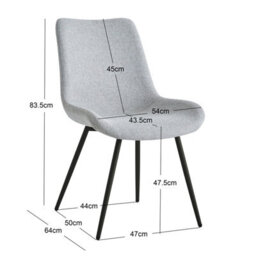 Nordlys Set Of 2 Metal And Blue Velvet Dining Chairs Vintage Style Dining Room - thumbnail 6
