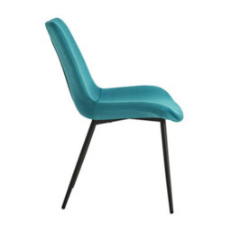 Nordlys Set Of 2 Metal And Blue Velvet Dining Chairs Vintage Style Dining Room - thumbnail 4