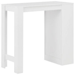 Berkfield Durable Bar Table With Shelf White 110X50X103 Cm - thumbnail 3