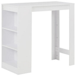 Berkfield Durable Bar Table With Shelf White 110X50X103 Cm - thumbnail 2