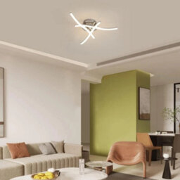 18W Modern Led Ceiling Light Natural Lamp Silver Metal Chandeliers Living Room - thumbnail 7