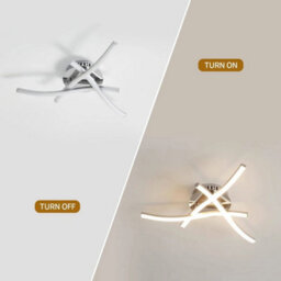 18W Modern Led Ceiling Light Natural Lamp Silver Metal Chandeliers Living Room - thumbnail 2
