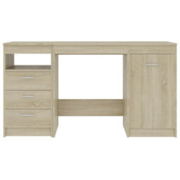 Vidaxl Desk Sonoma Oak 140X50X76 Cm Engineered Wood Desks - thumbnail 4
