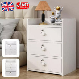 3 Drawer Wooden Bedroom Bedside Cabinet Furniture Storage Nightstand Side Table - thumbnail 1