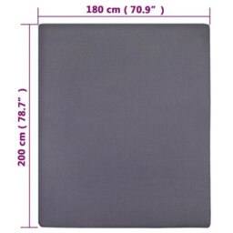 Walplus Jersey Fitted Sheet Anthracite 180X200 Cm Cotton - thumbnail 5
