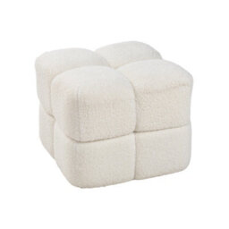 Living And Home Modern White Teddy Fleece Upholstered Storage Footstool Ottoman - thumbnail 3