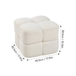 Living And Home Modern White Teddy Fleece Upholstered Storage Footstool Ottoman - thumbnail 6