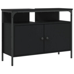 Berkfield Bathroom Sink Cabinet Black 80X30X60 Cm Engineered Wood - thumbnail 2
