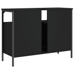 Berkfield Bathroom Sink Cabinet Black 80X30X60 Cm Engineered Wood - thumbnail 8