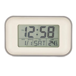 Acctim Alta Retro Digital Alarm Clock Crescendo Alarm Date & Temperature Display Owl Grey - thumbnail 3