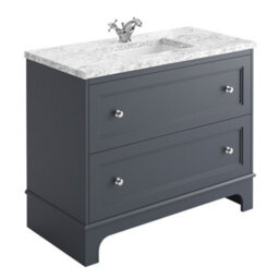 Plum&clay Beckett Blue Grey Floor Standing Traditional Bathroom Vanity Unit & Basin (W)1000mm (H)850mm