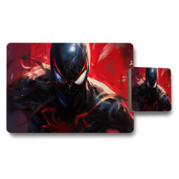 Benjamin Tate Design Spider Man Black Suit Premium Placemat And Coaster Set - thumbnail 1