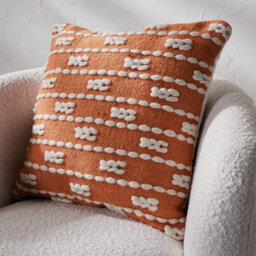 Pacific Lifestyle Indoor And Outdoor Terracotta And White Braided Scatter Cushion - thumbnail 1