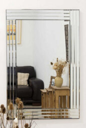 Mirroroutlet Oakley All Glass Triple Edge Bevelled Wall Mirror 100 X 70 Cm