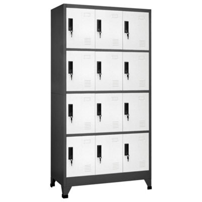 Vidaxl Locker Cabinet Anthracite And White 90X45X180 Cm Steel - image 1