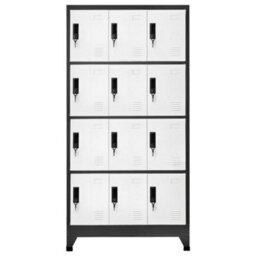 Vidaxl Locker Cabinet Anthracite And White 90X45X180 Cm Steel - thumbnail 2