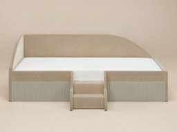 Flair Aviana Beige Velvet Low Sleeper Bed With Beige Cord - thumbnail 5