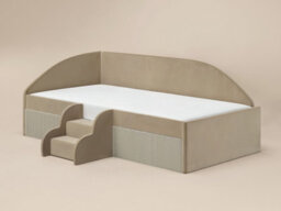 Flair Aviana Beige Velvet Low Sleeper Bed With Beige Cord - thumbnail 4
