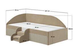 Flair Aviana Beige Velvet Low Sleeper Bed With Beige Cord - thumbnail 6