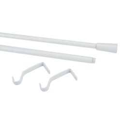 GoodHome Anafi Matt White Extendable Cone Single Curtain Pole Set, (L)2000mm-3300mm (Dia)19mm - thumbnail 2