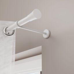 GoodHome Anafi Matt White Extendable Cone Single Curtain Pole Set, (L)2000mm-3300mm (Dia)19mm - thumbnail 4